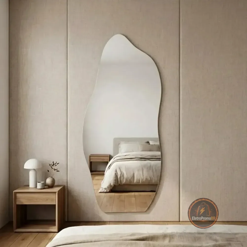 Espelho Orgânico Corpo Inteiro 90cmx40cm Pinterest Polido Moldura Magnus - Dupla Face