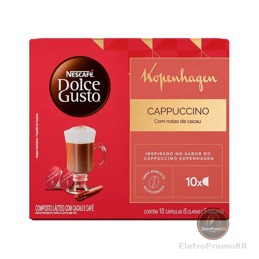 Cappuccino em Cápsula Kopenhagen Nescafé Dolce Gusto Caixa 135g 10 Unidades