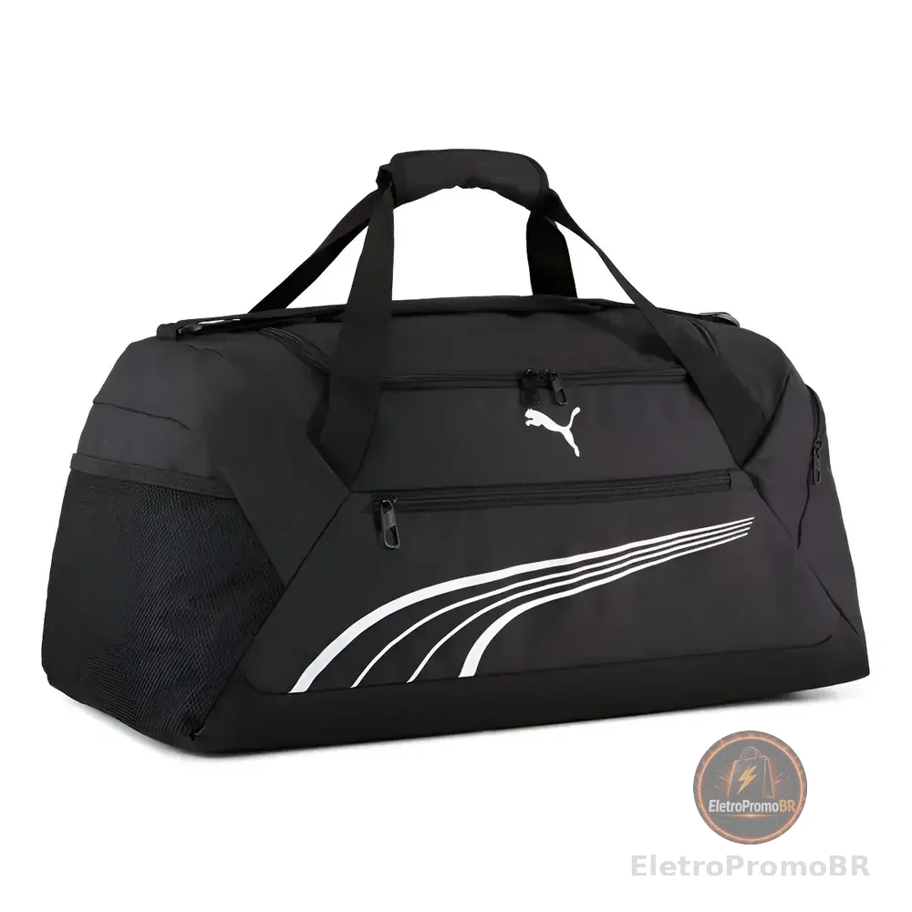 Bolsa Casual Masculina Fundamental Medium Sports Capacidade De 49l Puma Preto Liso