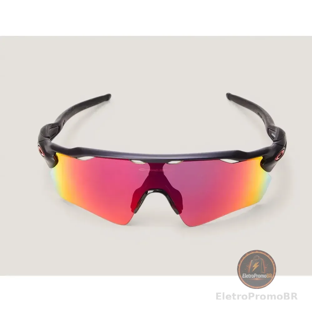 Óculos De Sol Oakley Radar Ev Path Matte Black Lentes Prizm Road Oo9208-4638 Espelho Preto Violeta/preto