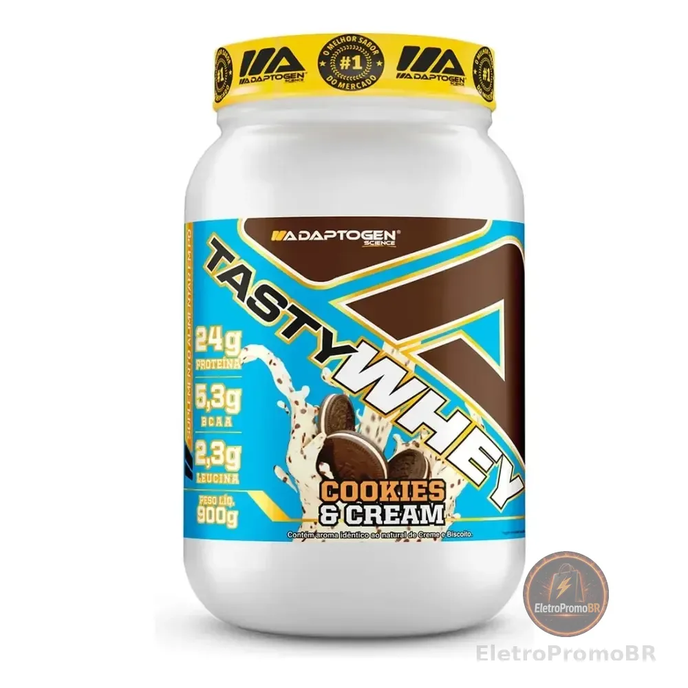 Suplemento Tasty Whey 3w Gourmet Whey Protein Adaptogen Science Pote 900g Sabor Cookies & Cream
