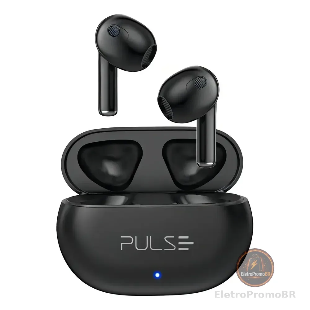 Fone De Ouvido Pulse Tws Bluetooth 5.3 Com Touch, Som Estéreo E Até 12h De Bateria  Ph413 Preto