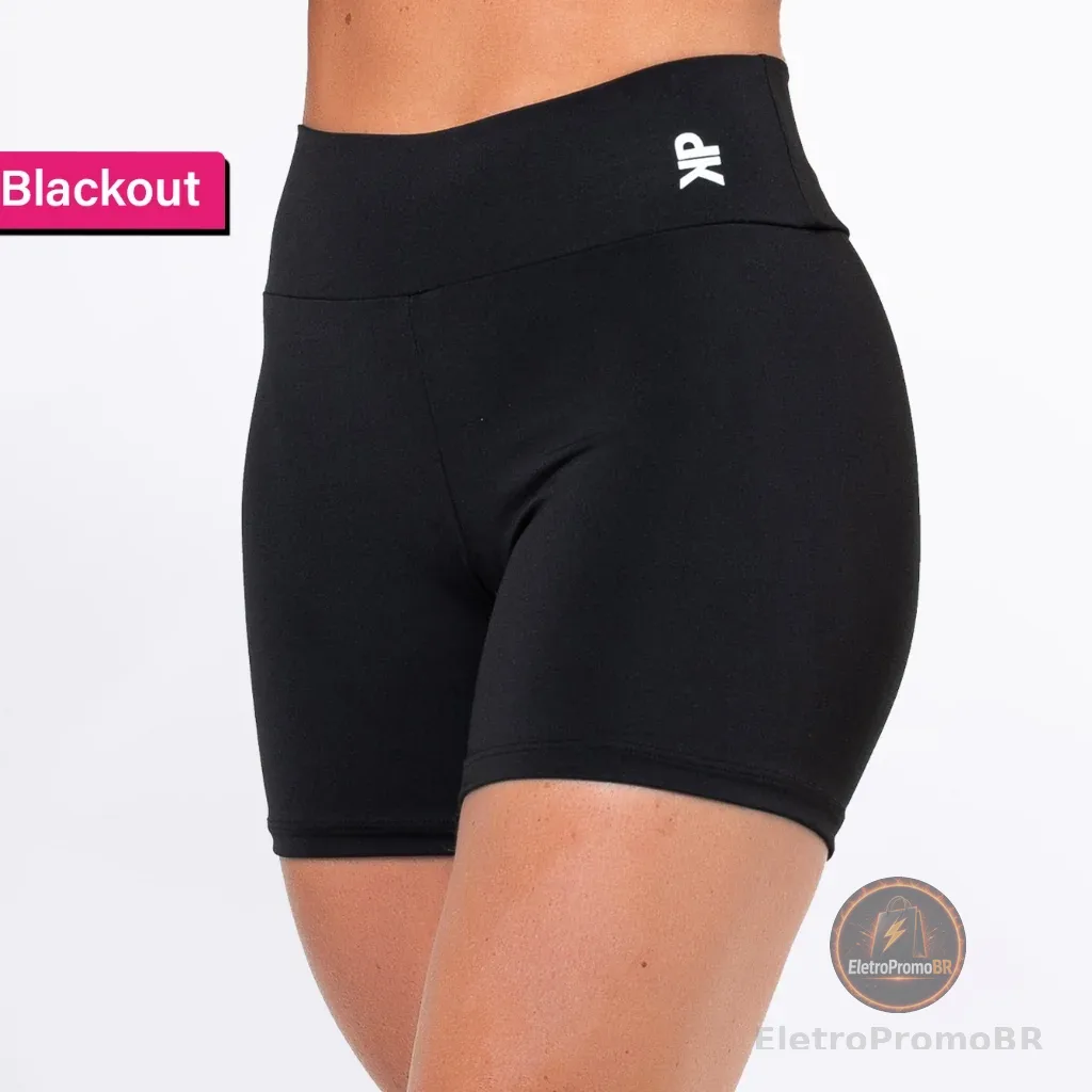 Short Fitness Feminino Blackout Zero Transparência Cintura Alta Biker Boxer Crossfit Corrida