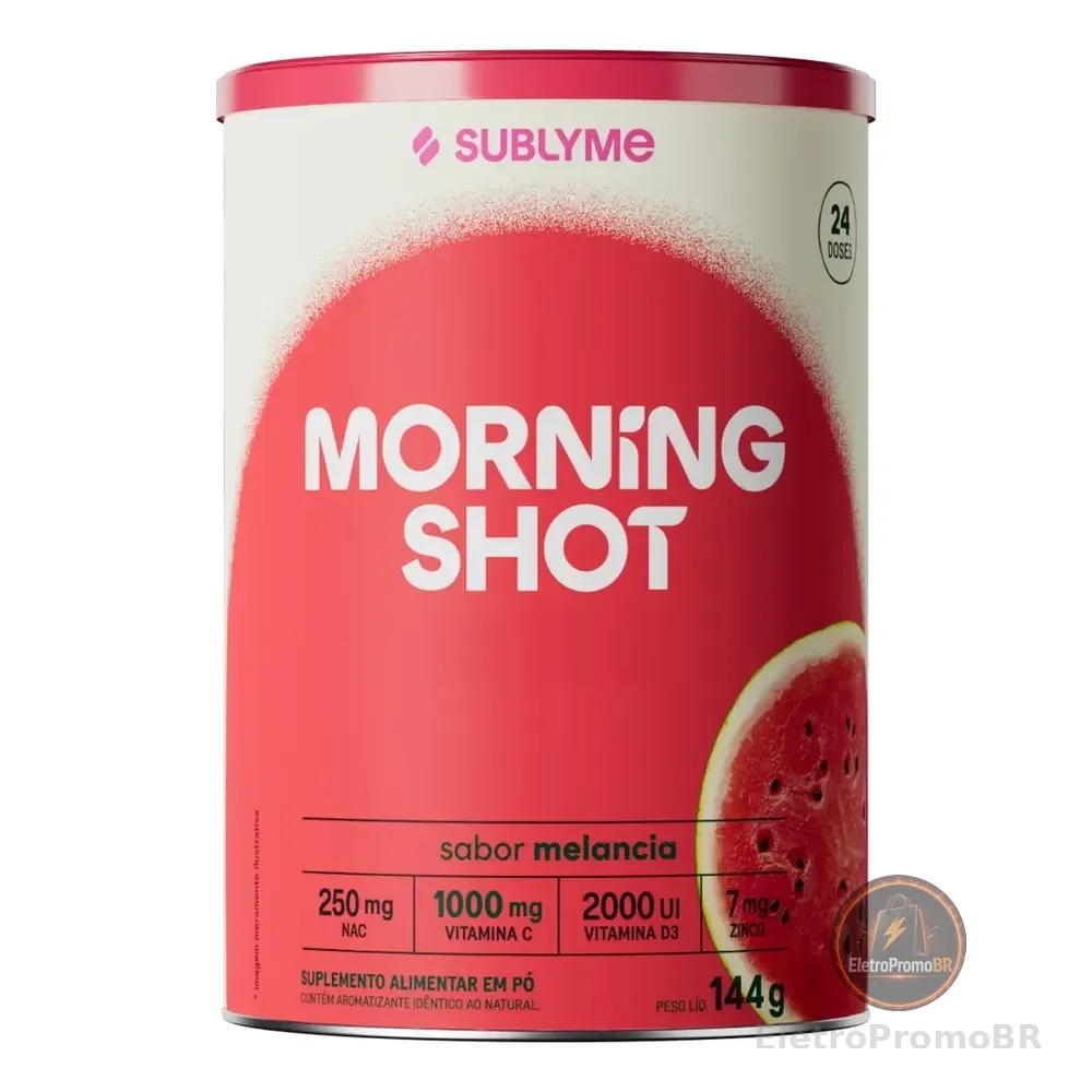 Sublyme Morning Shot Melancia, Suplemento De Imunidade Em Pó Com Vitamina C, D, Própolis E Zinco