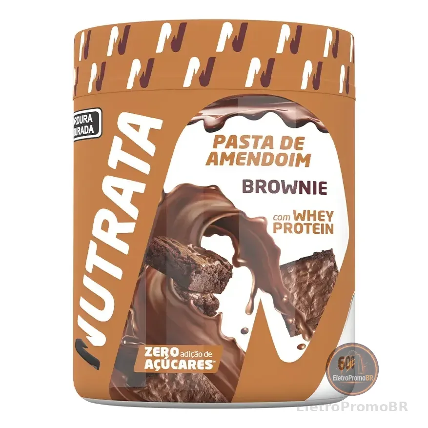 Pasta De Amendoim C/ Whey 600g - Nutrata Sabor Brownie