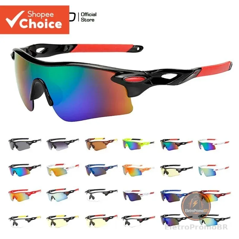 Óculos de Ciclismo AIELBRO para Atividades ao Ar Livre, Corrida, Bicicleta, Pesca e Passeios.