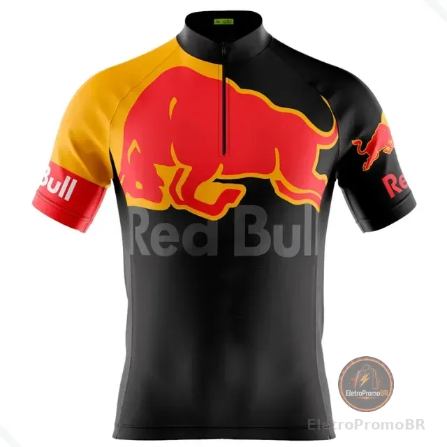 Camisa De Ciclismo Manga Curta Masculina Energético Uv +50
