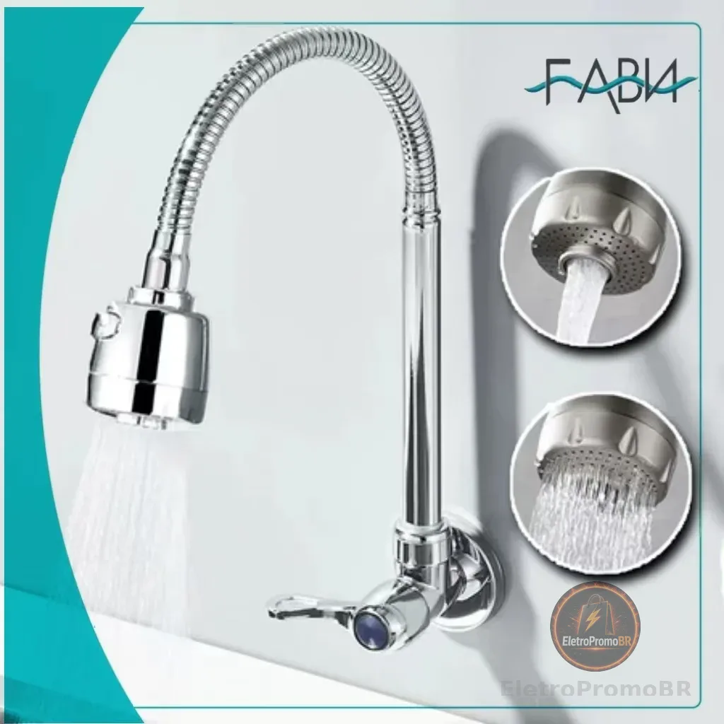 Inox Prata Torneira Cozinha parede chuveiro com rotação de 360° Cozinha Luxo Parede Promoção