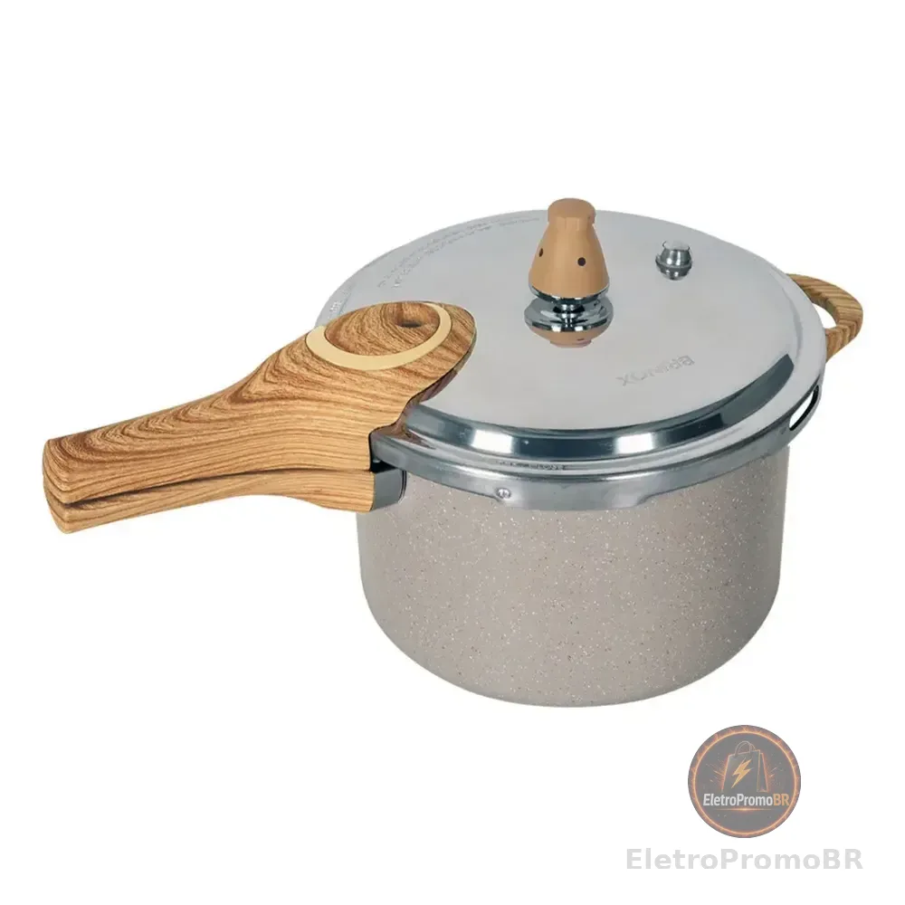 Panela De Pressão Ceramic Life Pressure 4,2l Areia Brinox Bege