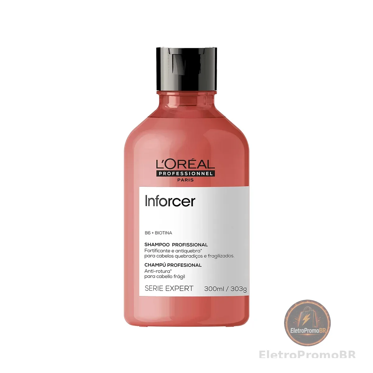 L'Oréal Professionnel Inforcer Shampoo Fortificante Antiqueda por Quebra, Crescimento Saudável Para Cabelos Frágeis e Quebradiços Com Biotina e Vitamina B6, 300ml