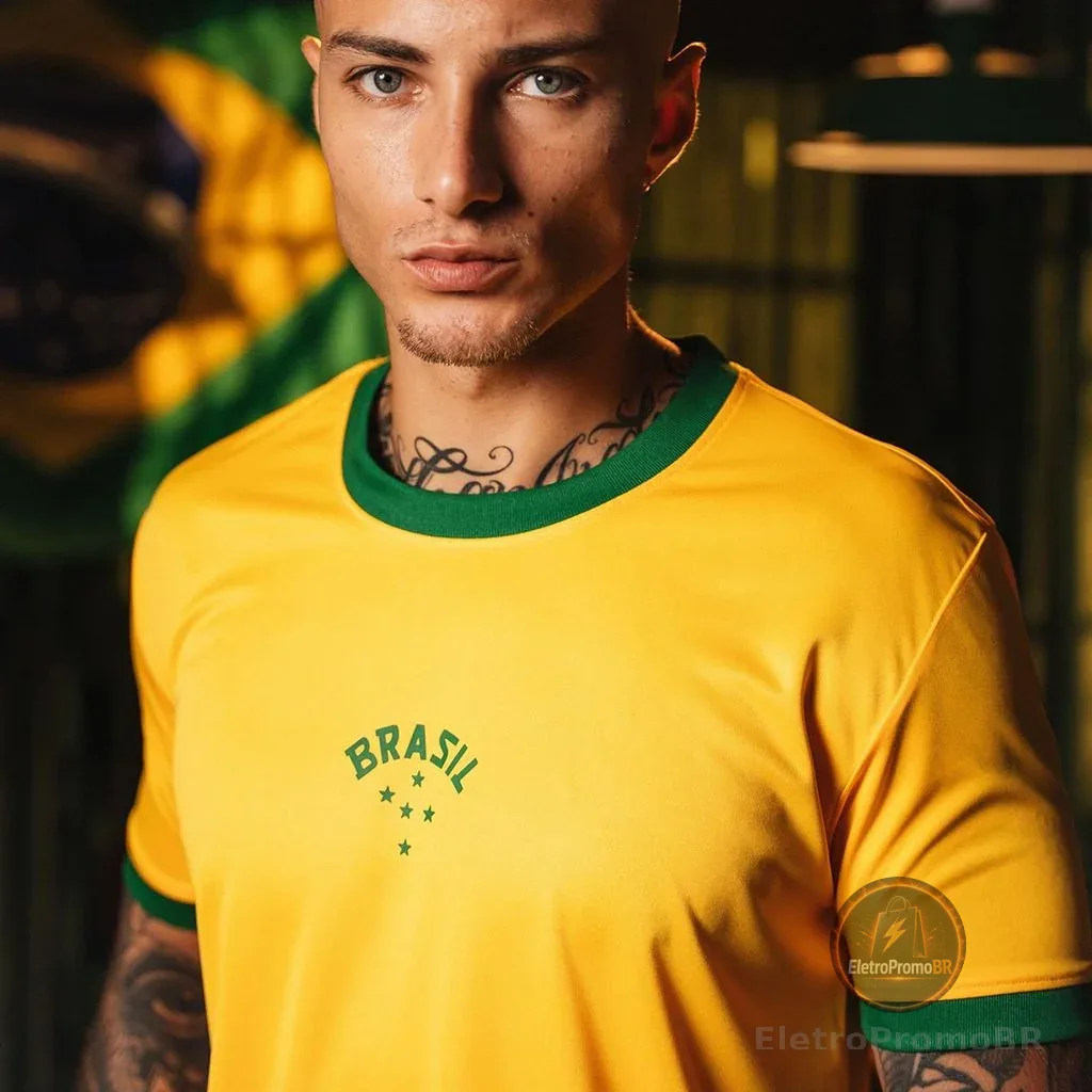 Camisa Brasil Urban Dry Amarela Masculina