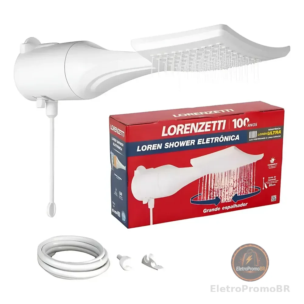 Chuveiro Lorenzetti Loren Shower Ultra Eletrônico Branco 7500w 220v 7.5 W
