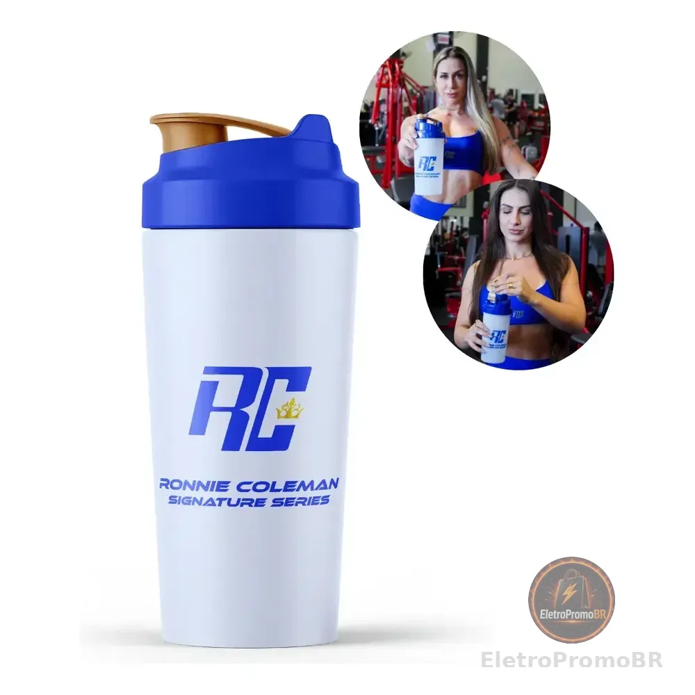 Coqueteleira Shaker Ronnie Coleman De 600ml Para Academia Branco