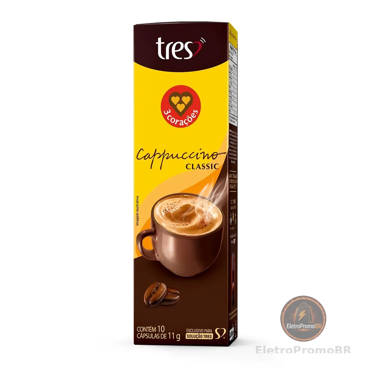 3 Corações Capsula de Cappuccino Classic TRES - 10 unidades
