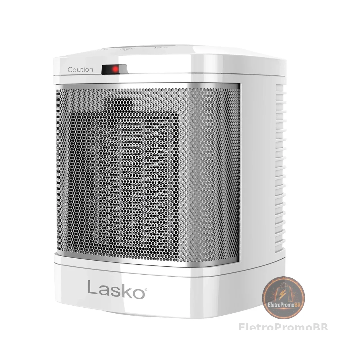 Lasko CD08200 Aquecedor Espacial Portátil Pequeno de Cerâmica para Banheiro e Uso Doméstico Interior, Branco, 15,88 x 15,88 x 19,44 cm