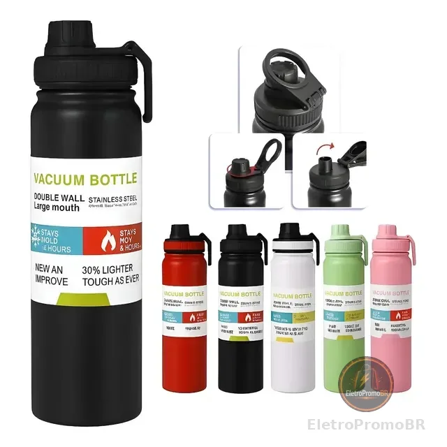 800ml Garrafa Térmica Squeeze Água Frio Quente Academia