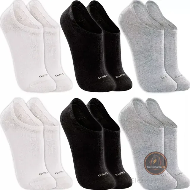 Kit 6 Pares Meias Original Lupo Sapatilha Academia Atacado