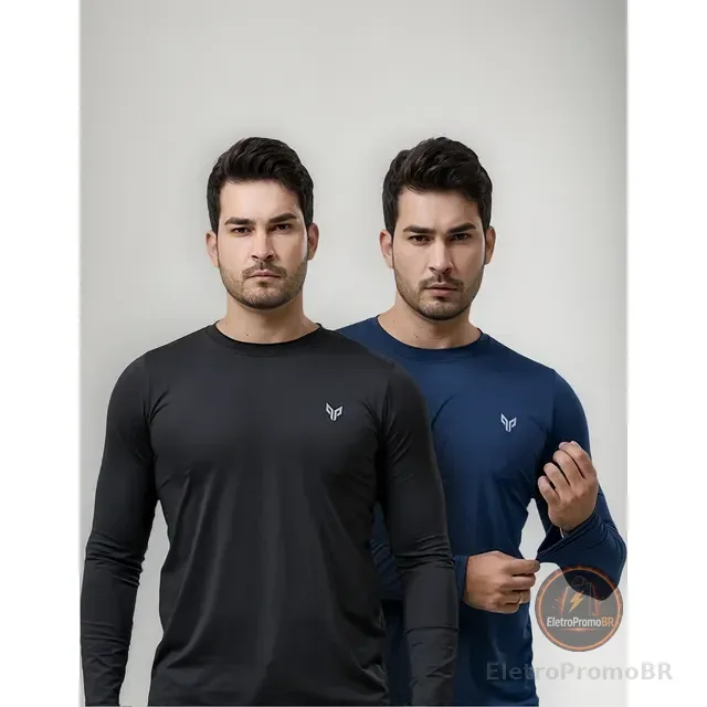 Kit 2 Camisa Camiseta Proteção Uvb50 Blusa Térmica Masculina
