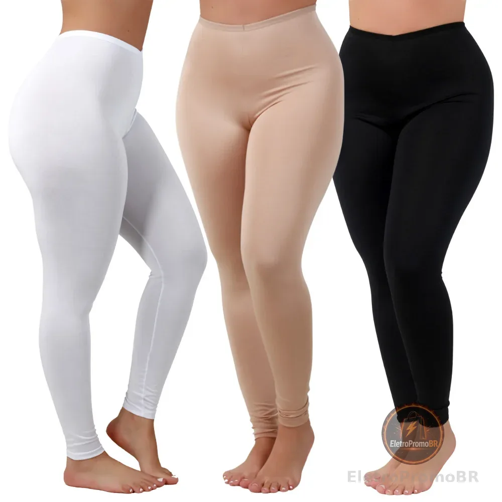 1, 2 ou 3 Calça Anágua Anti Atrito Segunda Pele Proteção Feminina Usar Por Baixo Evita Transparência