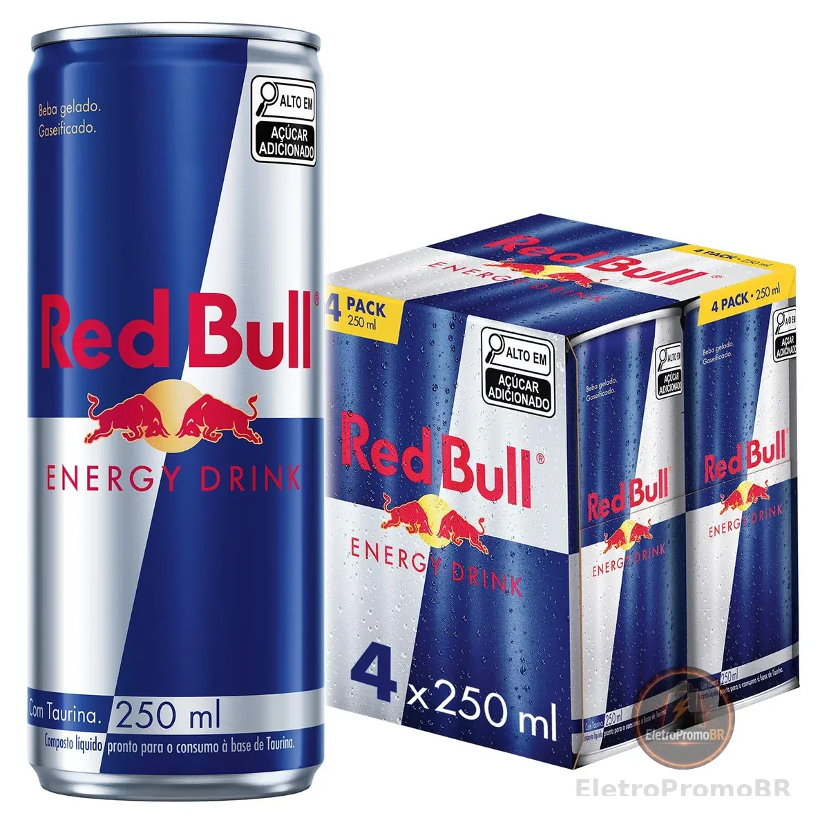 Pack de 4 Latas Red Bull Energético, Energy Drink, 250ml