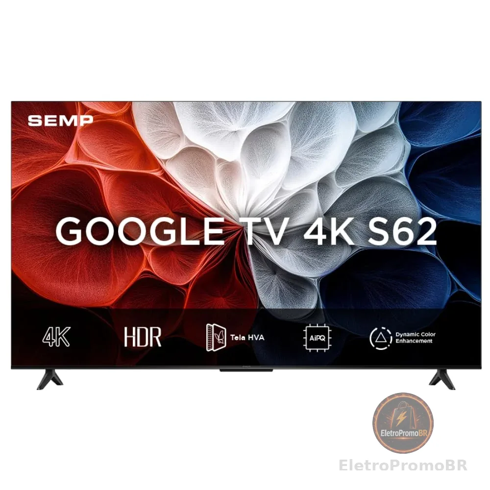SEMP, Smart TV 4K UHD, 43“, Google TV, Google Assistente, Comando por Voz, Googlecast Integrado, Design Sem Bordas, Dolby Audio, 43S62