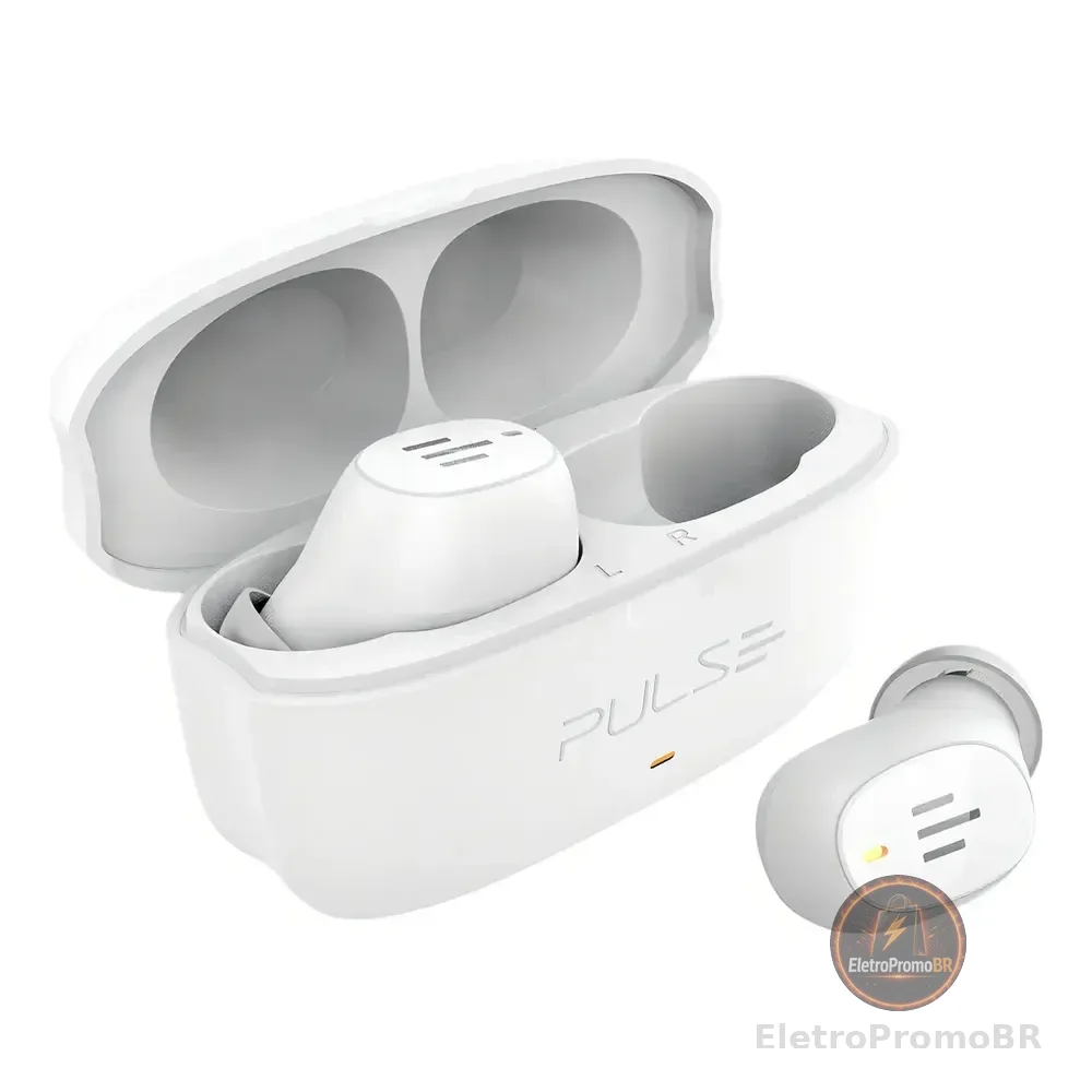 Fone De Ouvido Bluetooth Tws Wb300 Branco Pulse Extreme Bass 24h