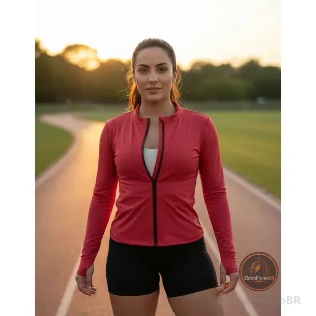 Casaco Fit Blusa Treino Proteção Solar Uv Corrida Ziper Slim