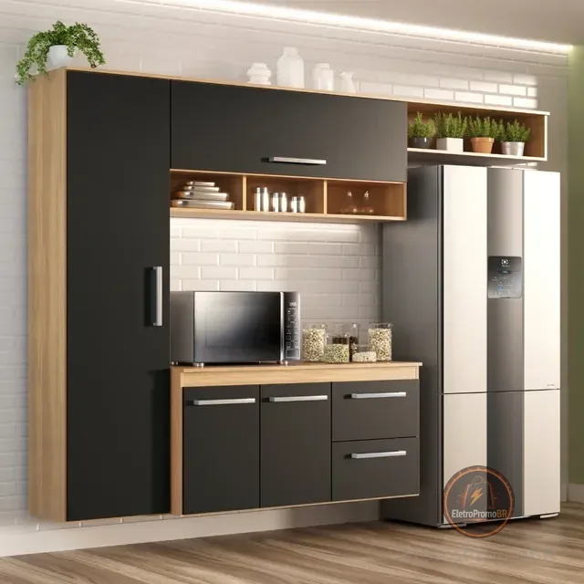 Armário De Cozinha Compacta Lua 4 Portas 2 Gavetas
