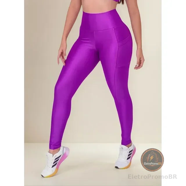 Calça Legging Suplex Power Zero Transparência Com Bolsos
