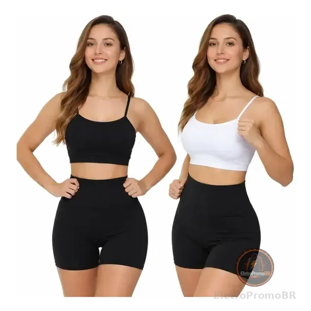 Kit-2 Top Alcinha Fina Academia Fitness C/ Bojo Suplex