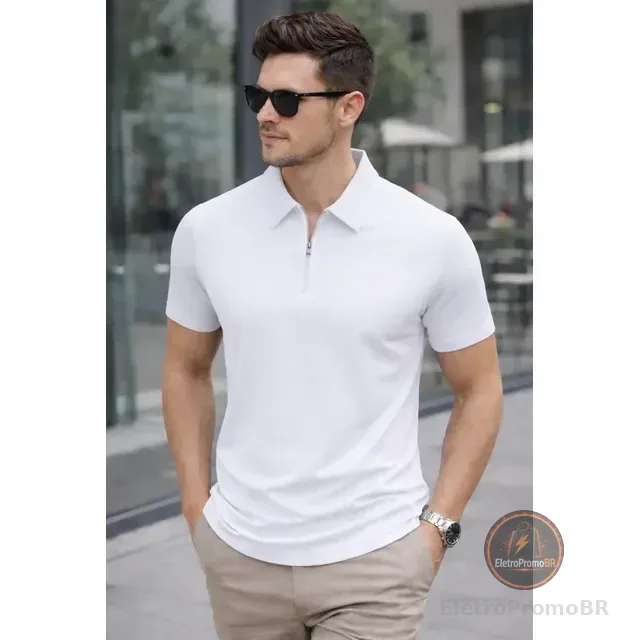 Camisa Polo Masculina Tecido Tech Confortavel Casual