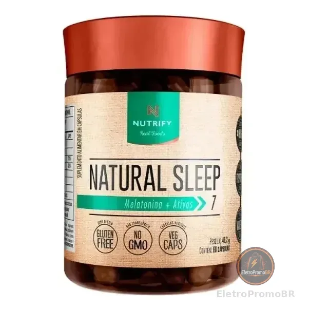 Natural Sleep Melatonina + Ativos 60 Cápsulas Nutrify Sem Sabor