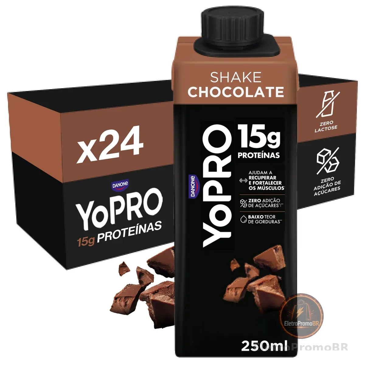 Pack YoPRO Bebida Láctea UHT Chocolate 15g de proteínas 250ml - 24 unidades