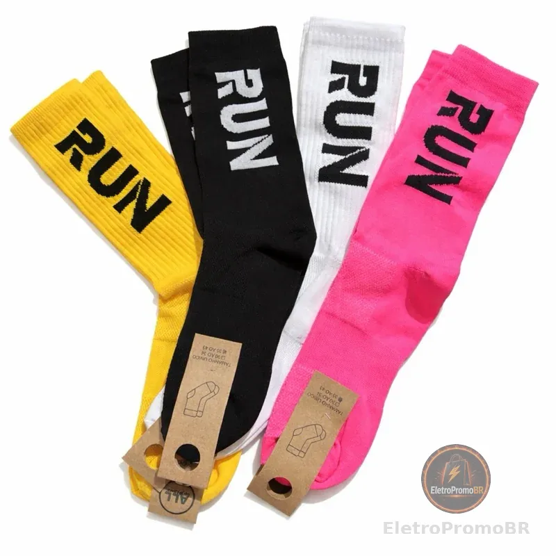 Meias Esportivas Run Corrida Caminhada Unissex Poliamida Envio Rápido