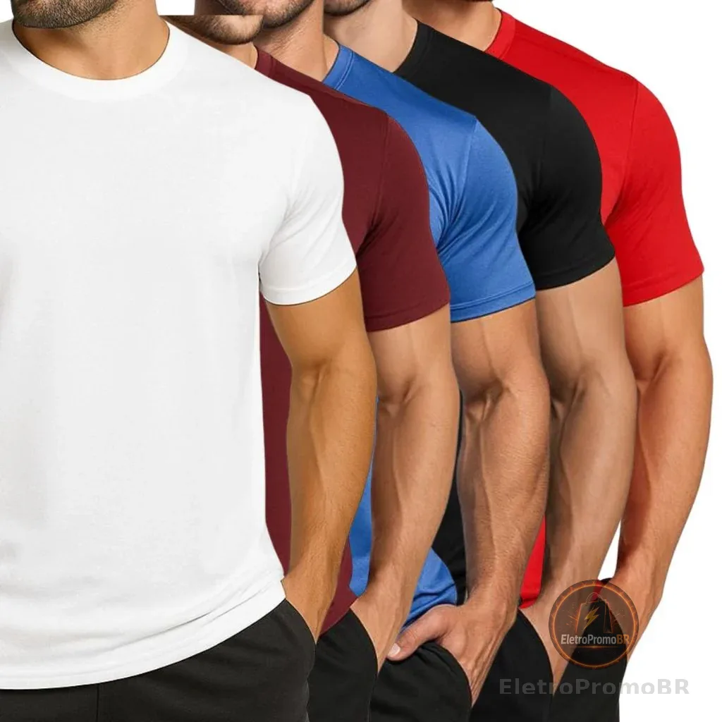 Kit 5 Camisetas Dry Fit Masculina Treino Academia Corrida Esportes Exercícios Casual