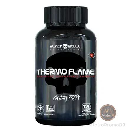 Termogênico Em Cápsula Black Skull Thermoflame Em Pote De 96g 120 Caps Sem Sabor