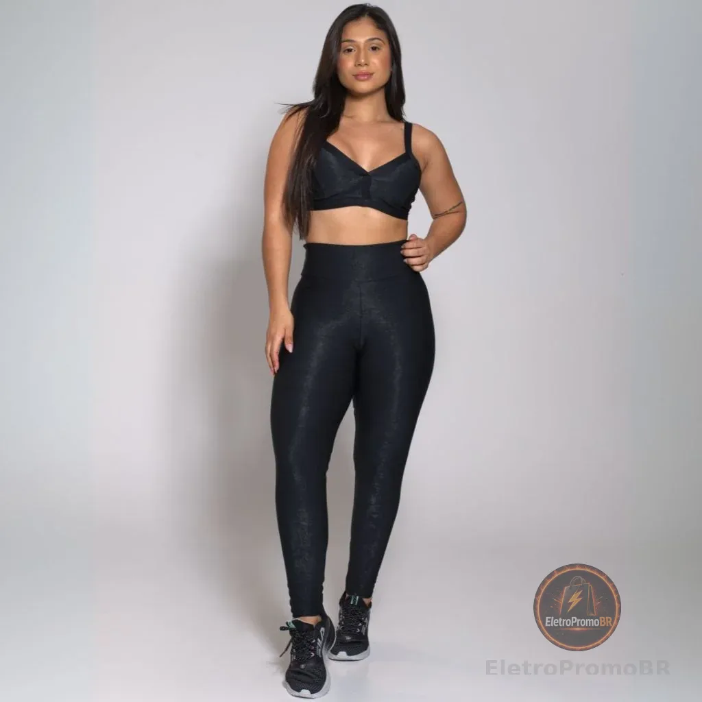 Conjunto Academia Treino Top e Calça Legging Feminino Fitness Luxo