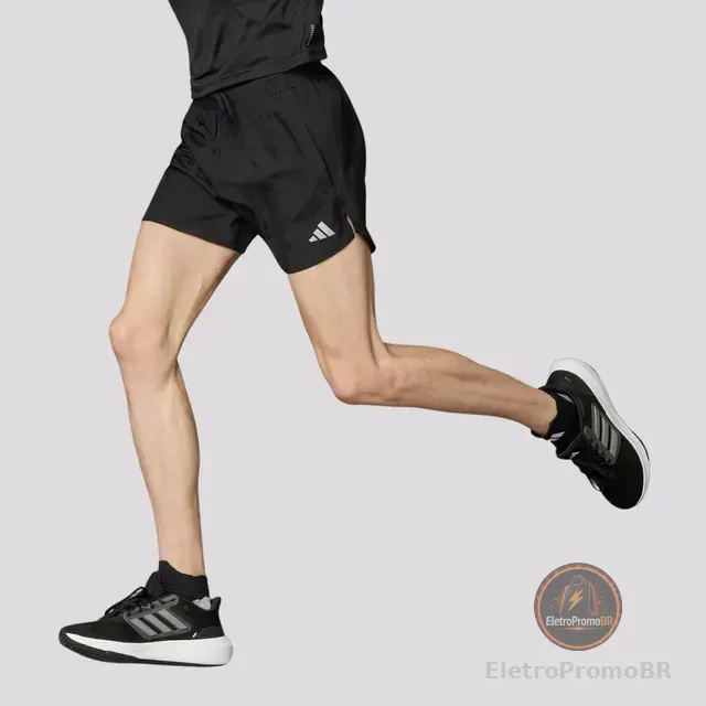 Bermuda adidas Run It Preta E Cinza