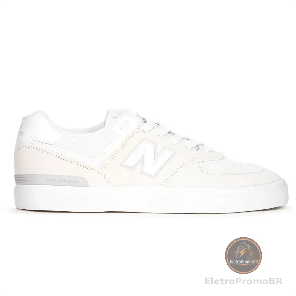 Tênis New Balance 574 Vulc Numeric Respirável Borracha Couro Bege 43 Br