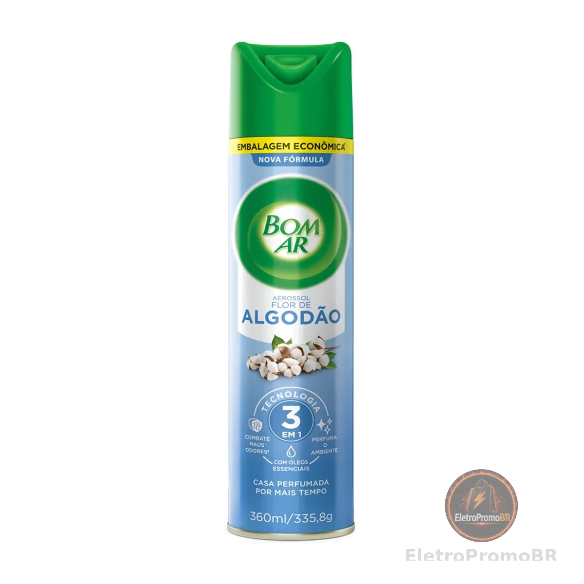 Bom Ar Aromatizador Aerossol Flor de Algodão 360ml Embalagem Econômica