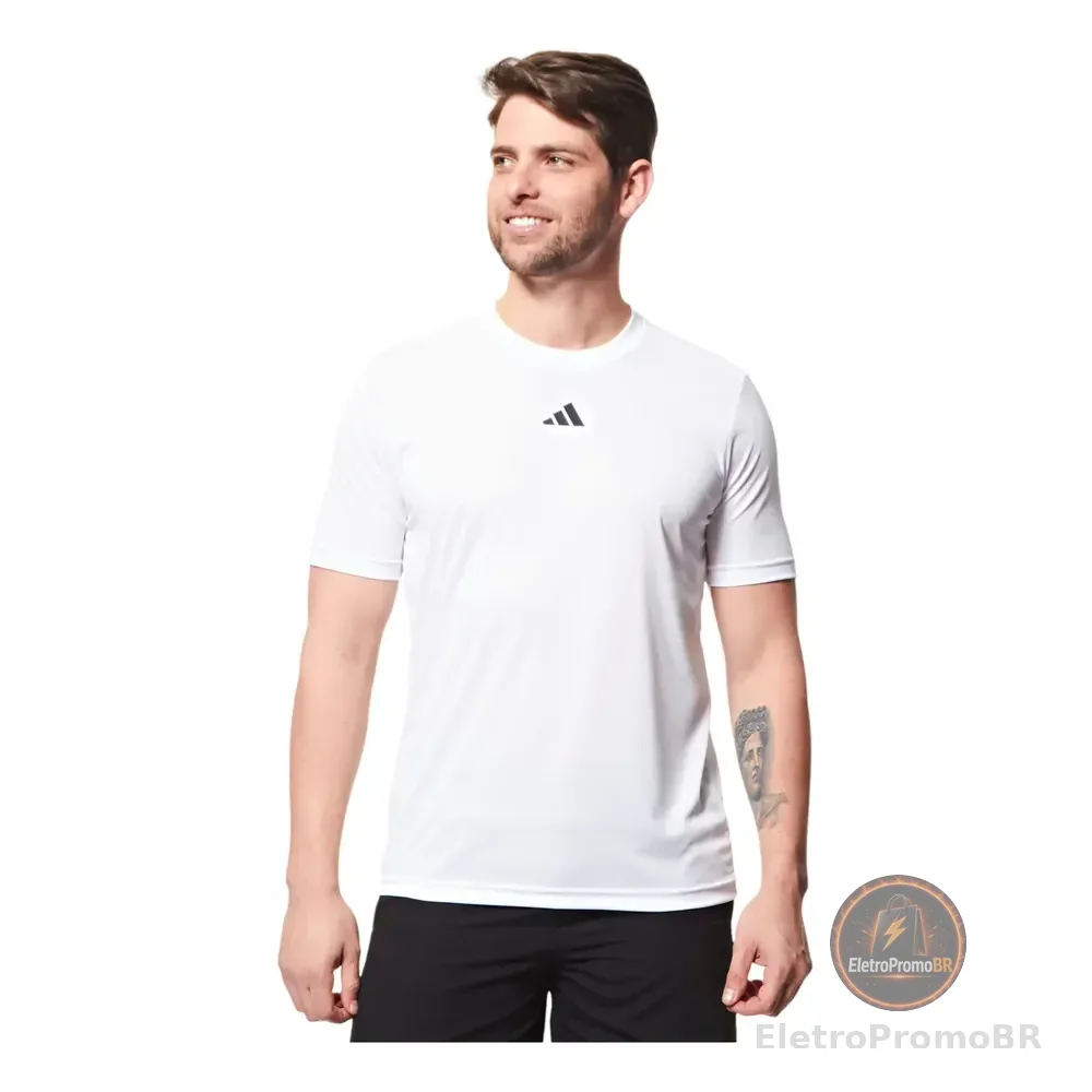 Camiseta Masculina Treino Básica adidas Branco Liso G Lisa