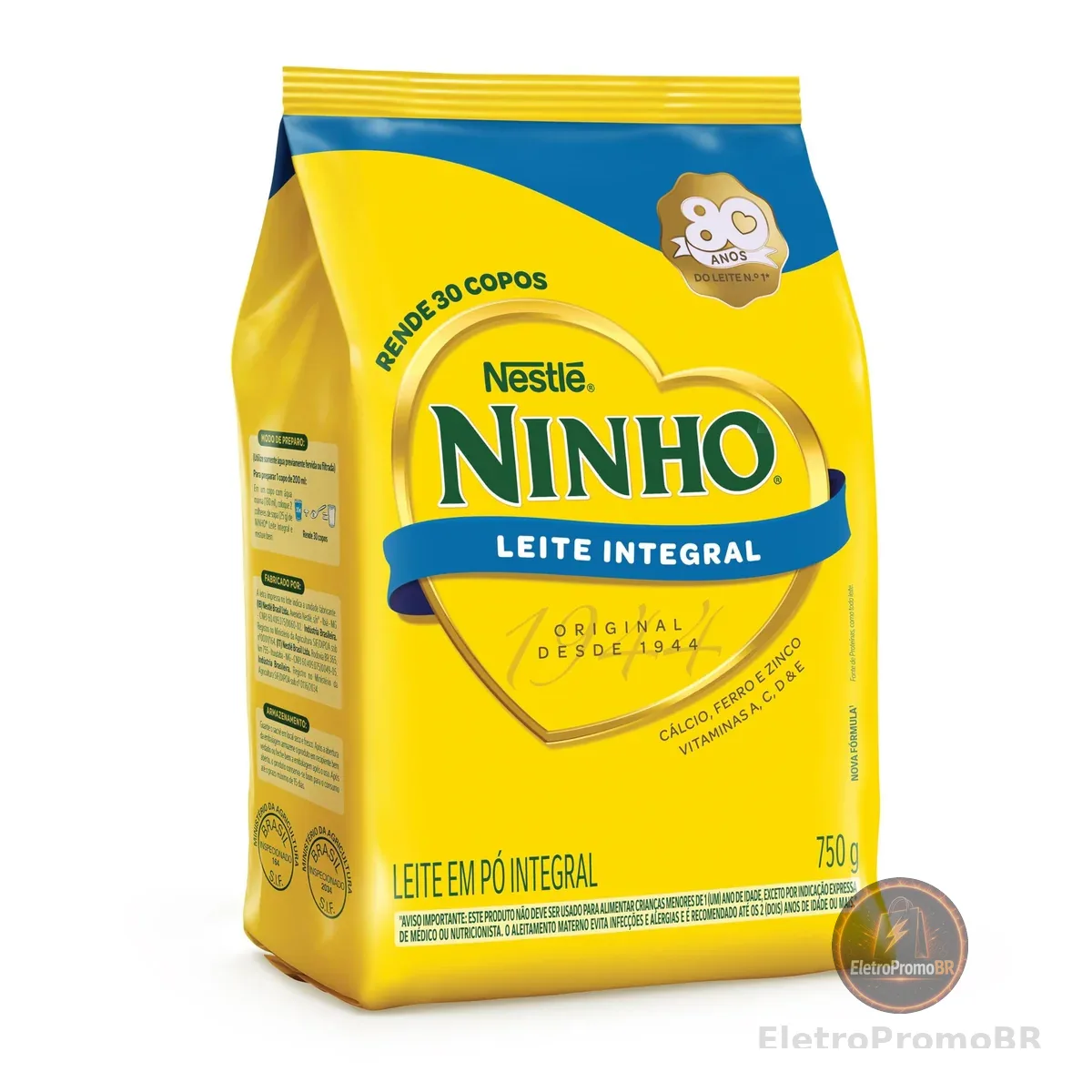 Ninho, Leite Po Integral, Pacote 750g
