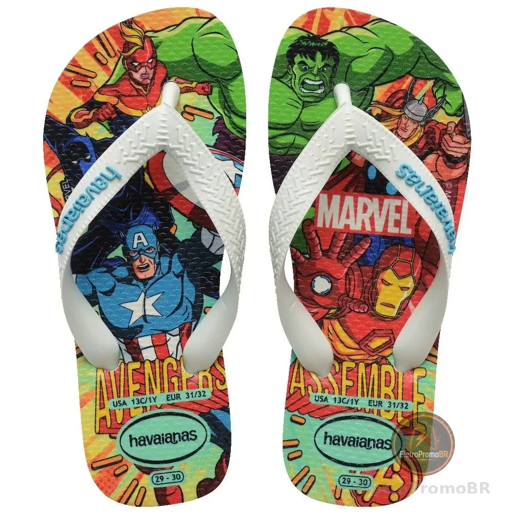Havaianas Kids Top Marvel II Branco/Azul