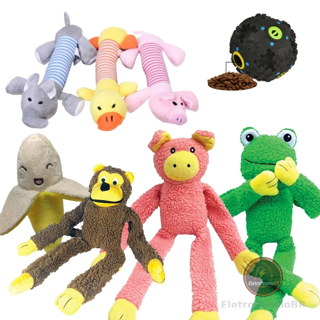 Brinquedo de cachorro Mordedor Bolinha Pelúcia Animais de estimação Para cães Pet Shop Raça Pequena