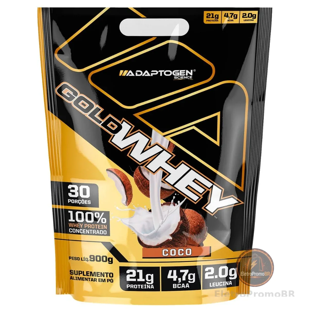 Gold Whey Refil 900g Sabor: Coco - Adaptogen Science | Whey Protein Concentrado