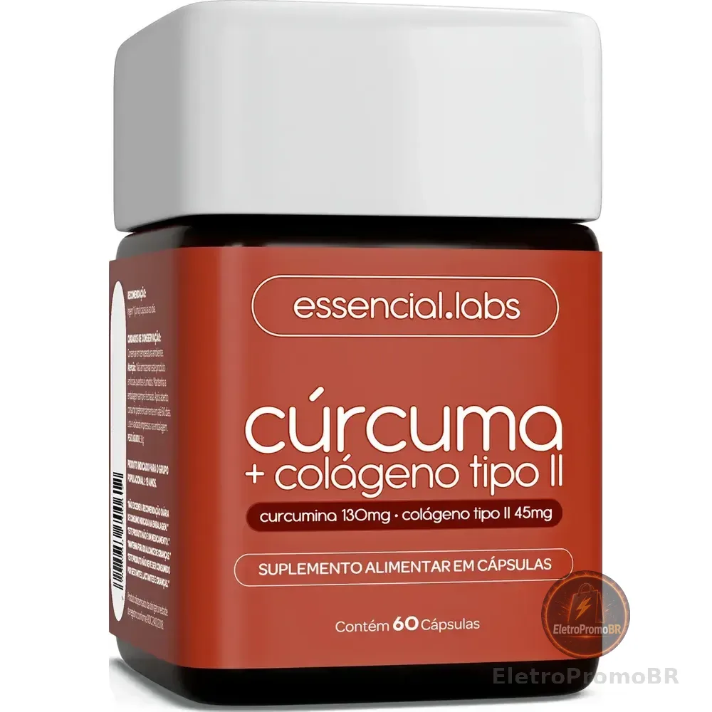 Cúrcuma 130mg + Colágeno Tipo Ii 45mg - Fórmula Com Máxima Concentração E Pureza - 60 Cápsulas Sem Sabor