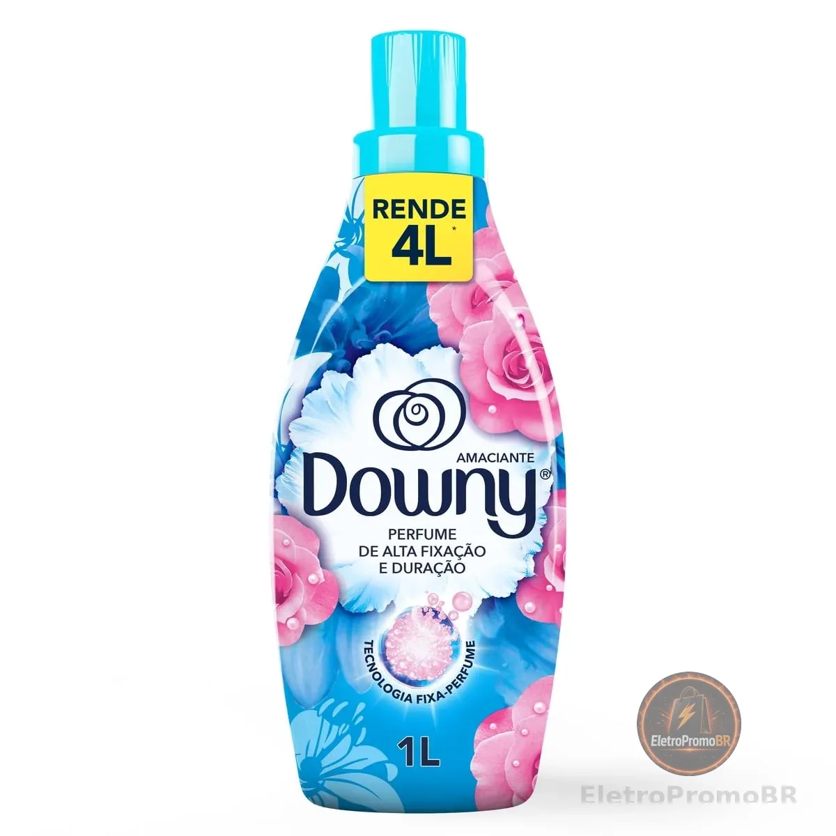 Downy Amaciante Concentrado Brisa de Verão 1L, Rende 4L, Perfume com Notas de Flores e Ar fresco