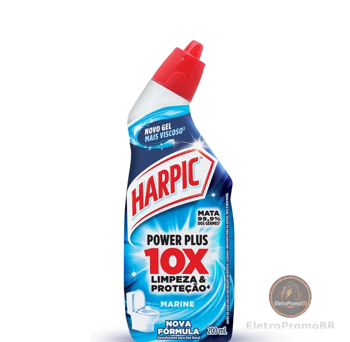 Desinfetante Sanitário Líquido Harpic Power Plus Desodorizador 200ml, Harpic, Preto