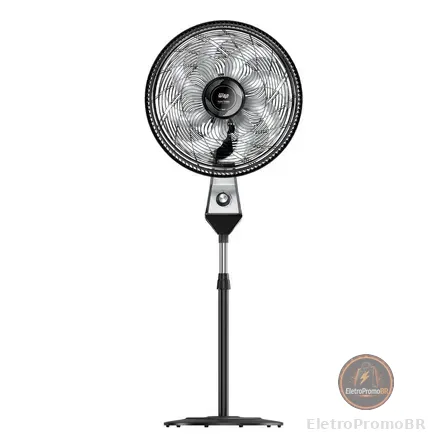 Ventilador De Coluna Silencioso Wap Flow Turbo 180w 8 Pás Com Ajuste De Altura E 3 Velocidades 50 Cm 60 Hz Preto 127v Cinza Plástico