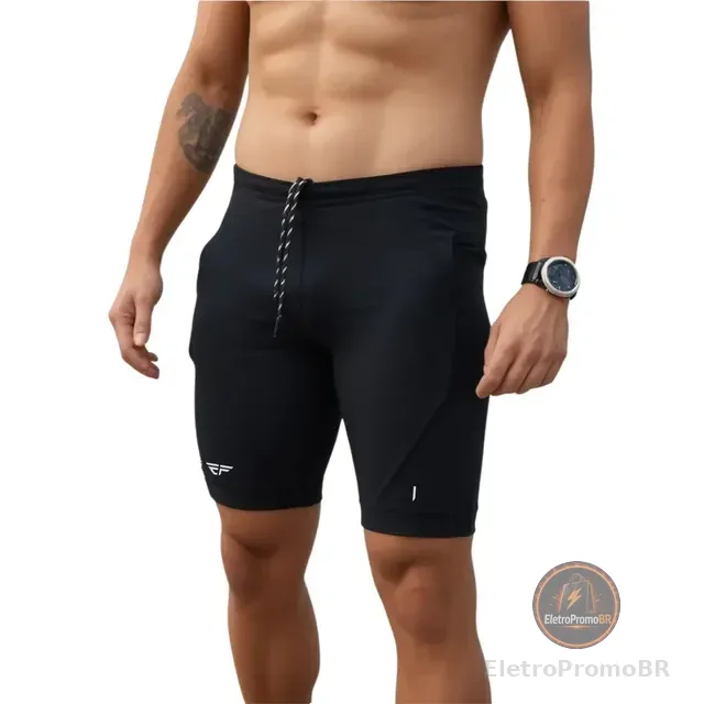 Bermuda De Compressão   Masculina Com Bolso Corrida